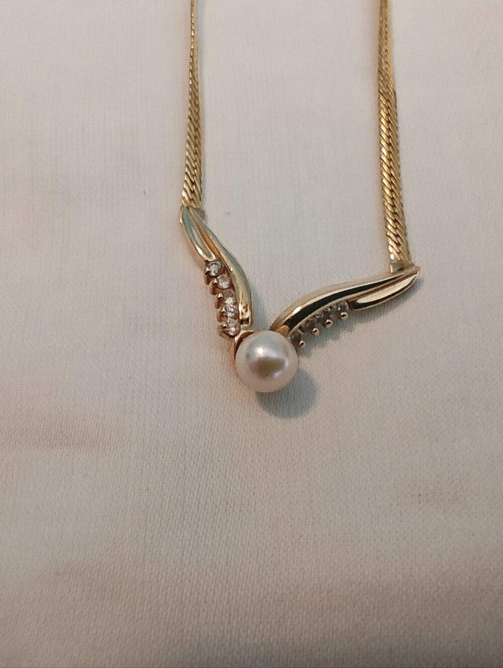 14K Pearl Wing Pendant Necklace - Elegant Women’s Jewelry